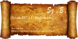 Szakáll Baldvin névjegykártya